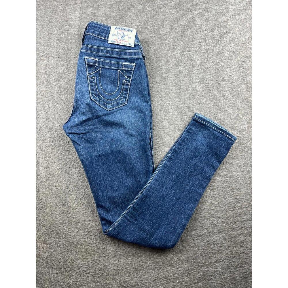 True Religion Halle Women's Dark Wash Skinny Jeans Size 26